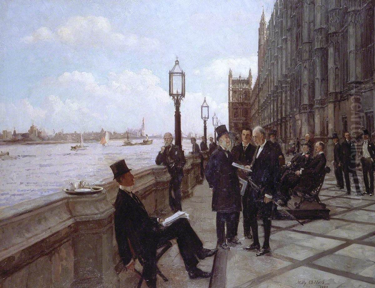 The Terrace, 1909 Oil Painting by Milly Childers
