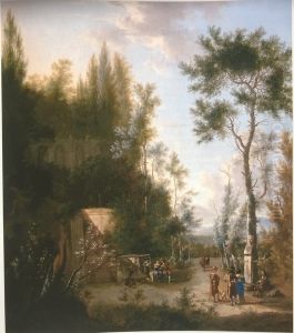 Parkachtig landschap met elegant gezelschap