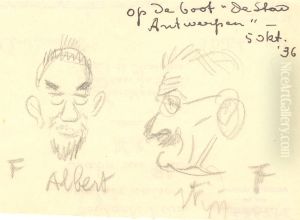 Portret van Albert J.J. van de Velde en Stijn Streuvels Portret van Albert J.J. van de Velde en Stijn Streuvels