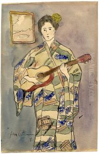 Portret van Mevr. Cox in een kimono