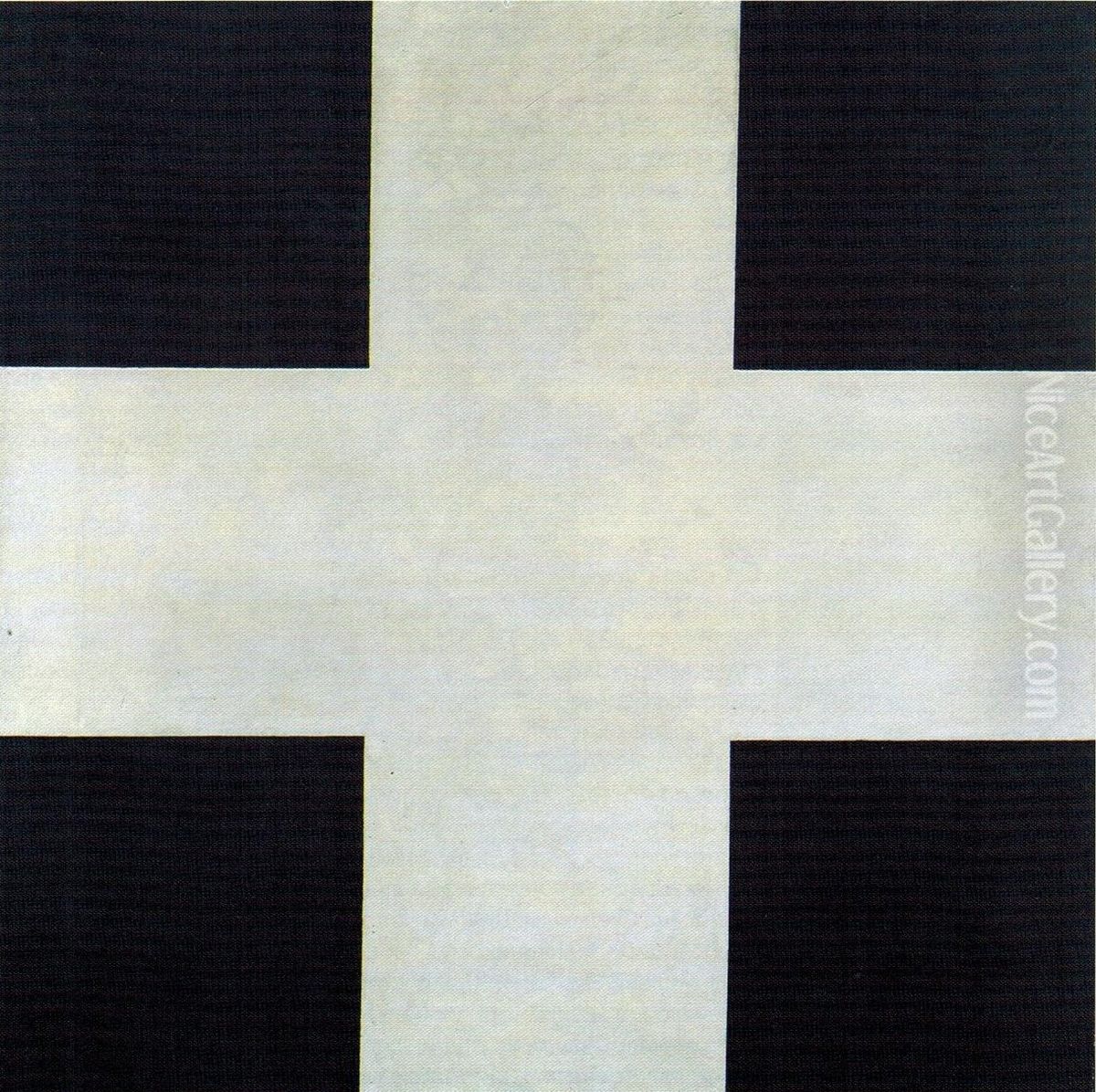 Suprematist Cross Oil Painting by Ilya Chashnik