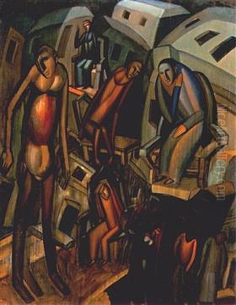 Those Who Have Nothing to Lose Oil Painting by Pavel Filonov