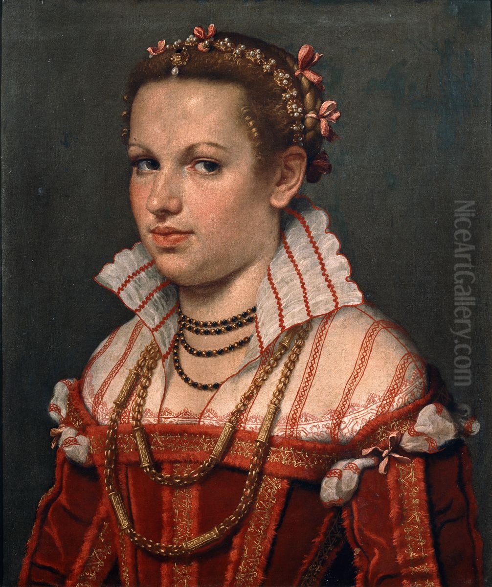 Isotta Brembati Oil Painting by Giovanni Battista Moroni