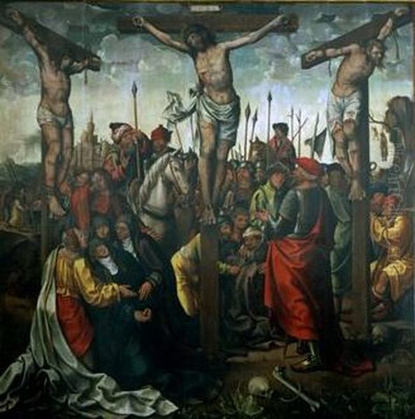 Crucificacao de Cristo Oil Painting by Grao Vasco