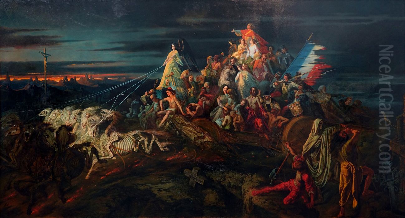 The Chariot of Death Oil Painting by Theophile Schuler