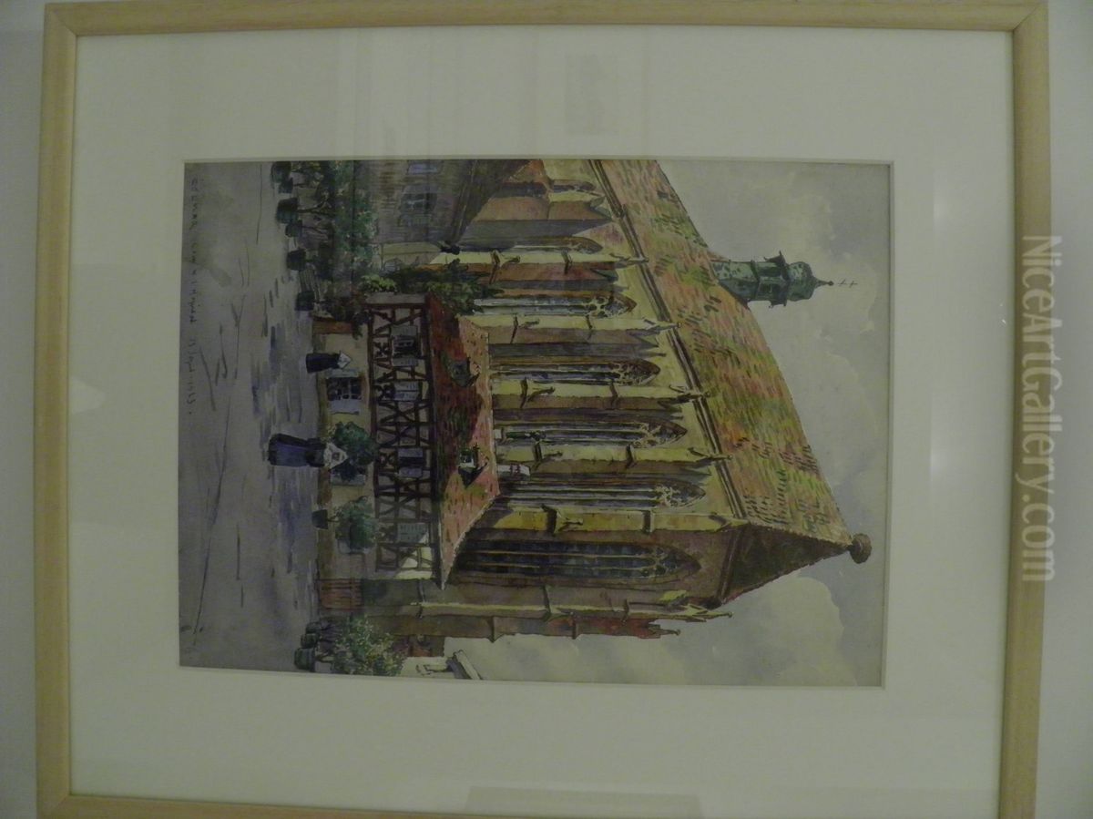 Hansi - Colmar, cour de l'hopital Oil Painting by Jean-Jacques Waltz