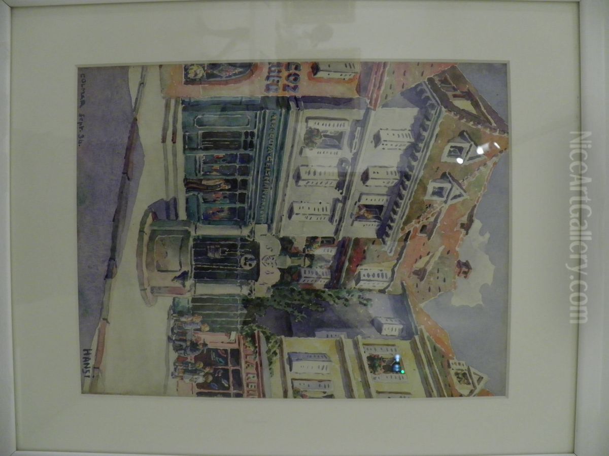 Hansi - Colmar, puits place des Dominicains Oil Painting by Jean-Jacques Waltz