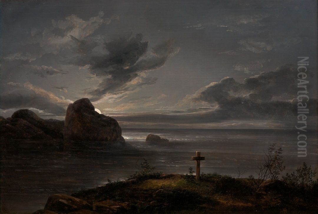 The Grave by the Sea Oil Painting by Johan Wilhelm Ludwig Dahl