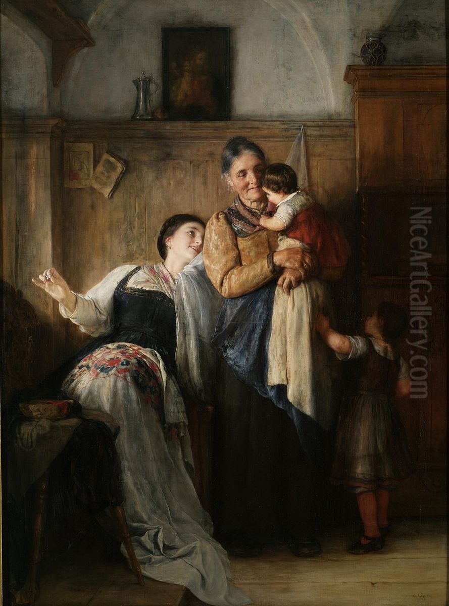 Kou kou Oil Painting by Nikolaos Gyzis