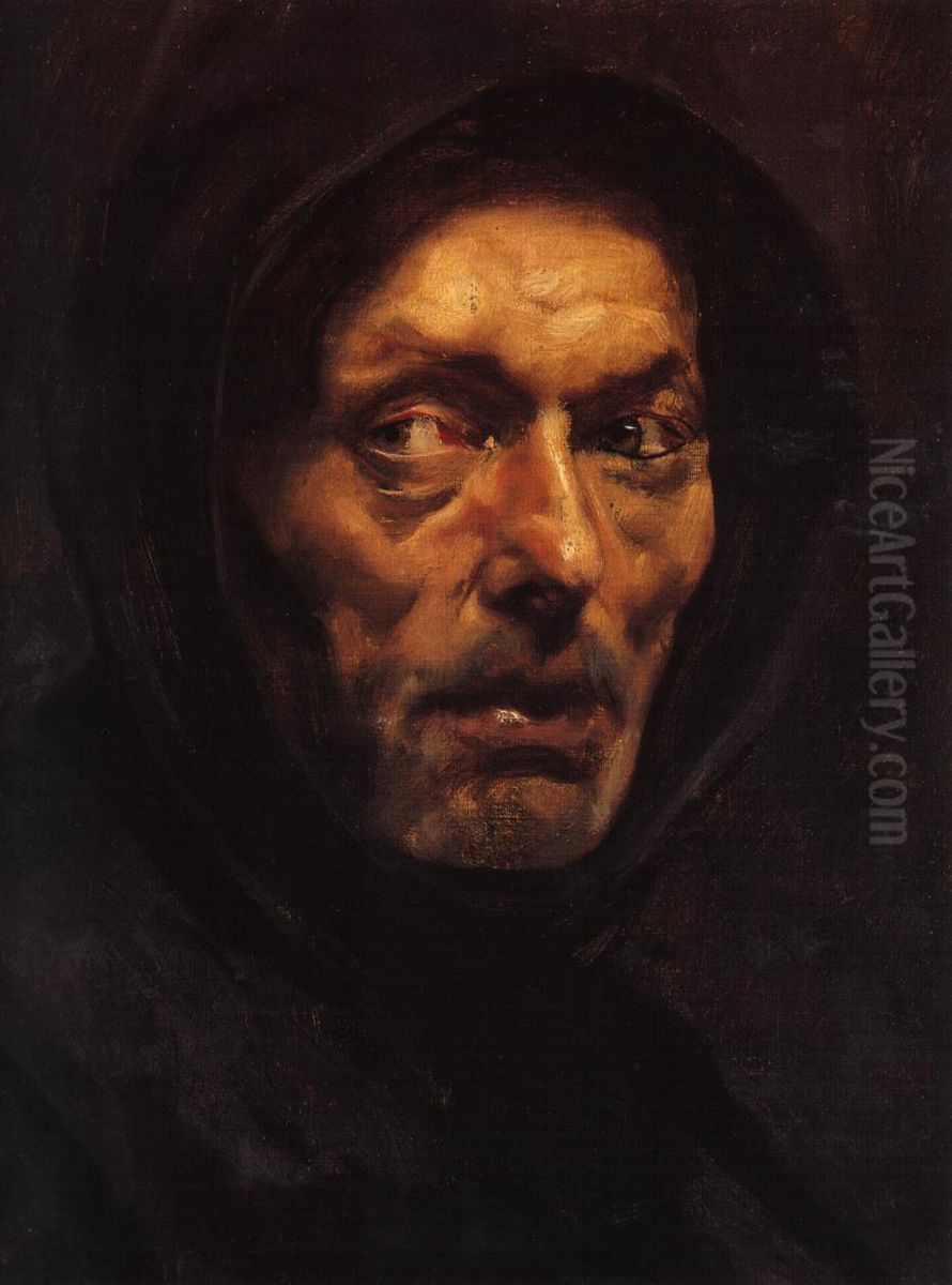Kapoutsinos monachos Oil Painting by Nikolaos Gyzis