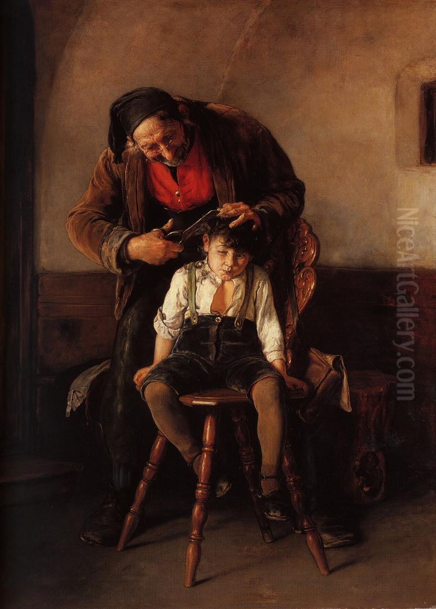 The barber Oil Painting by Nikolaos Gyzis