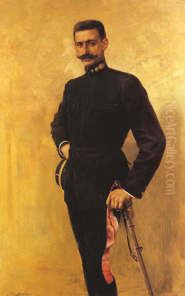 Paulos Melas Oil Painting by Georgios Jakobides