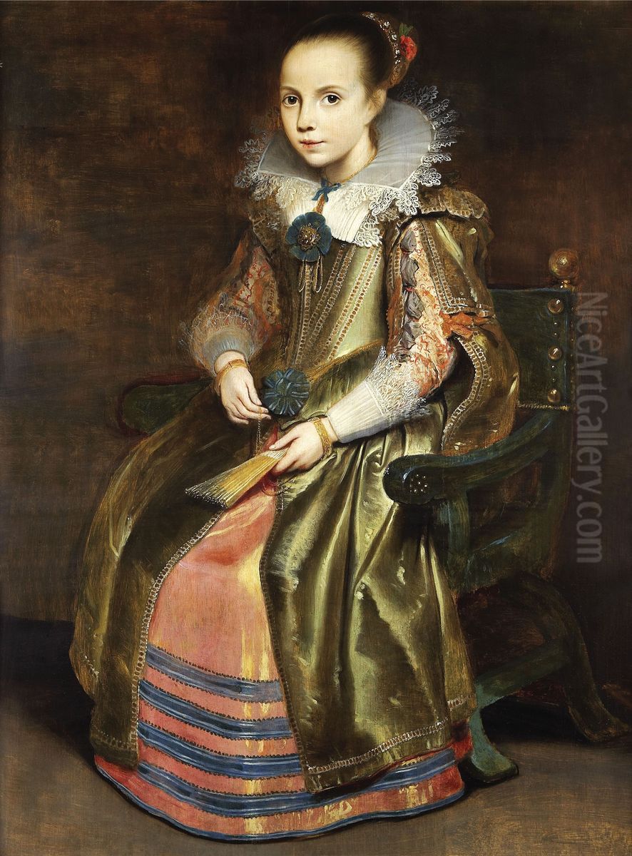 Elisabeth Vekemans as a little girl Oil Painting by Cornelis De Vos