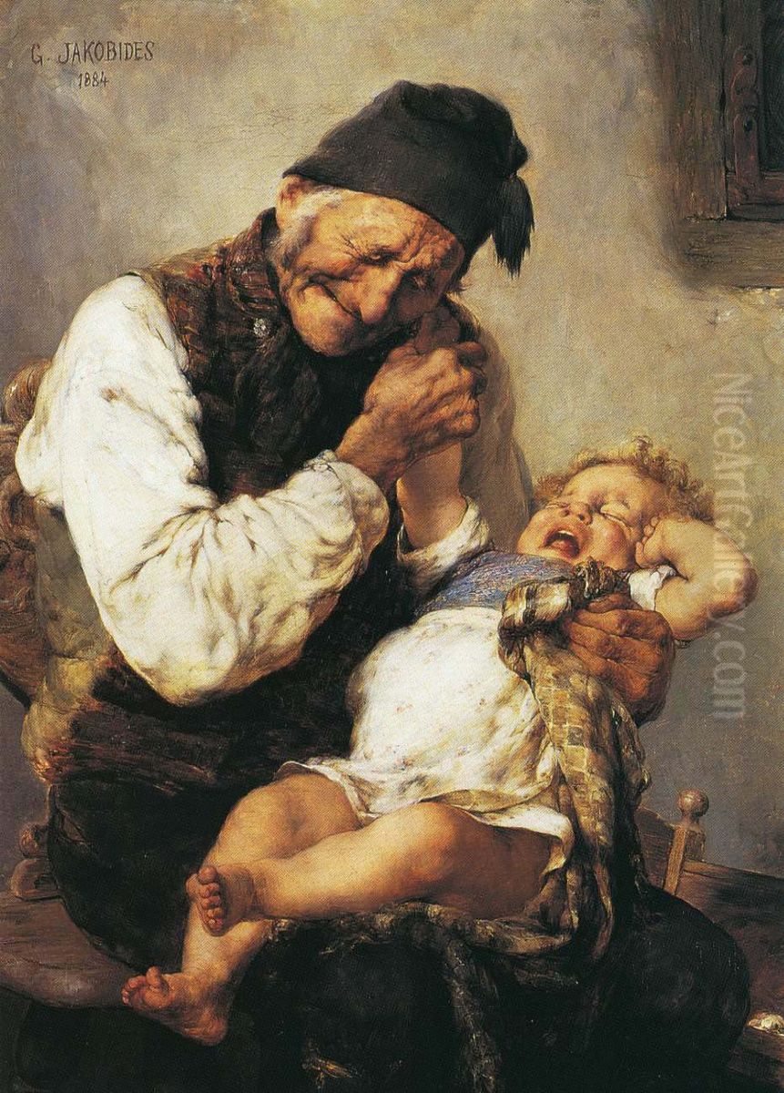 Der bose Enkel Oil Painting by Georgios Jakobides