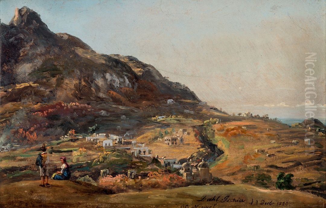 Scene from Ischia Oil Painting by Johan Wilhelm Ludwig Dahl