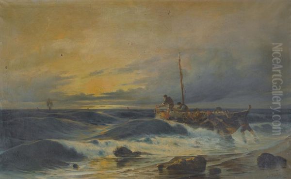Landing Ashore Oil Painting by Vassilios Chatzis