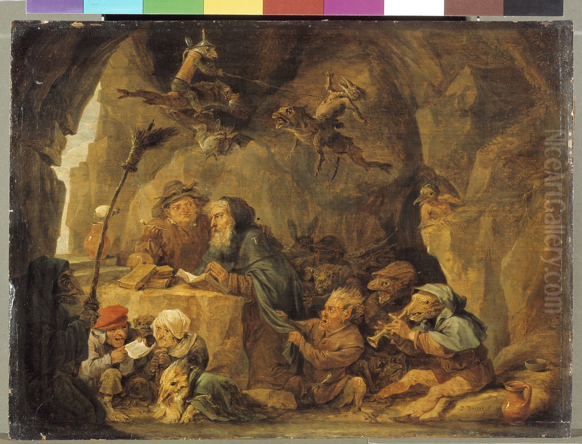 Verzoeking van Antonius abt Oil Painting by David Teniers the Younger