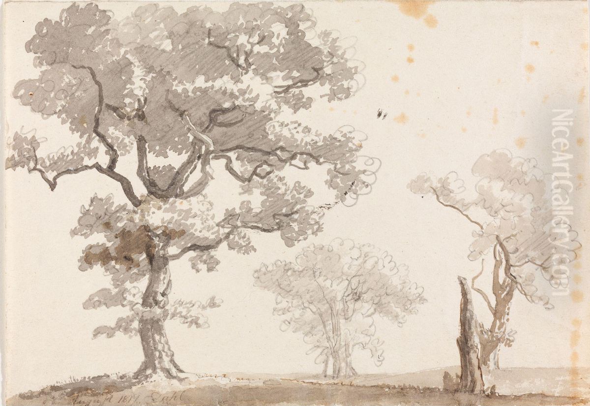 Traer pa apen mark Oil Painting by Johan Wilhelm Ludwig Dahl