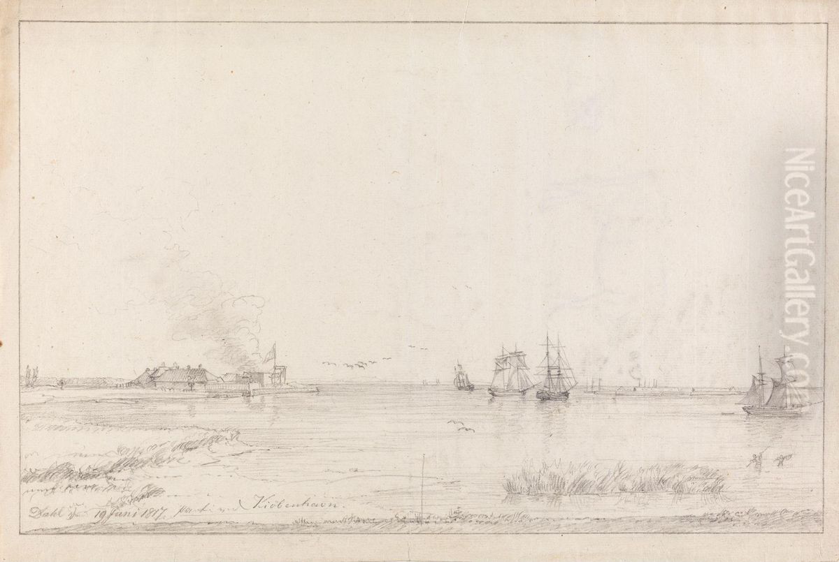 Ved Oresund Oil Painting by Johan Wilhelm Ludwig Dahl