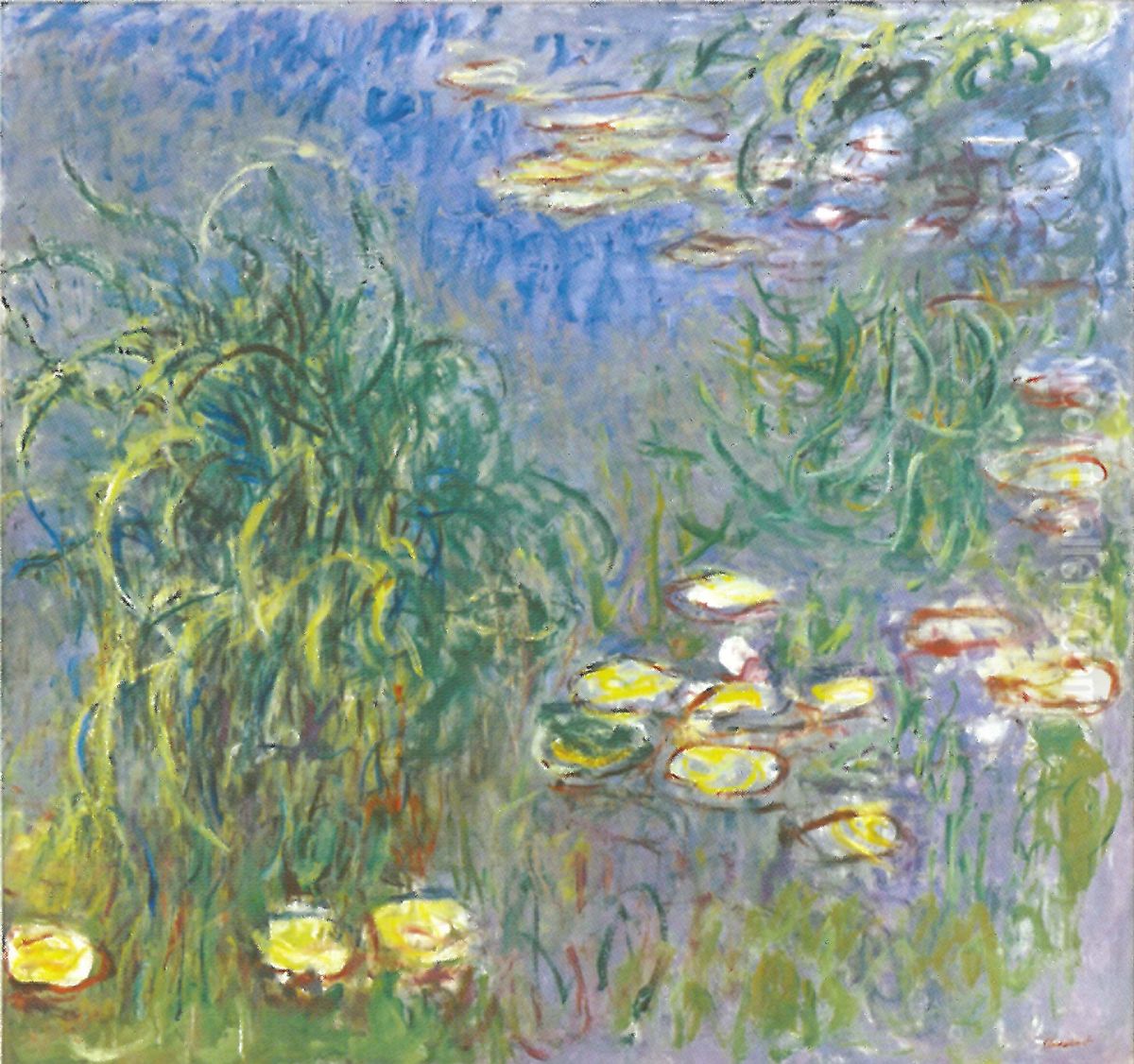 Water Lilies, Cluster of Grass Oil Painting by Claude Oscar Monet