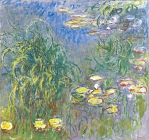 Water Lilies, Cluster of Grass