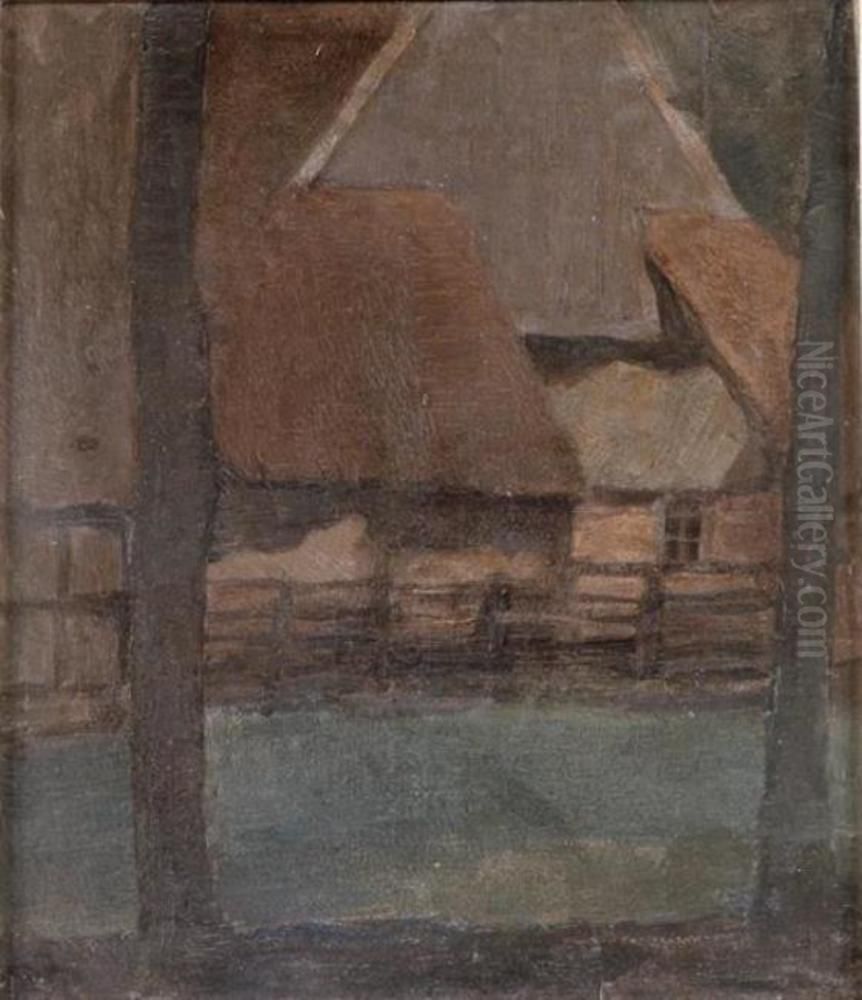 Rear gable of an Achterhoek farm building Oil Painting by Piet Mondrian