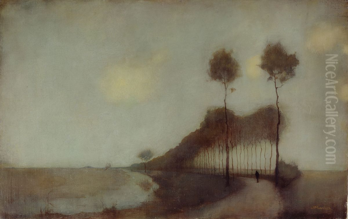 Woudsterweg bij Oranjewoud Oil Painting by Jan Mankes