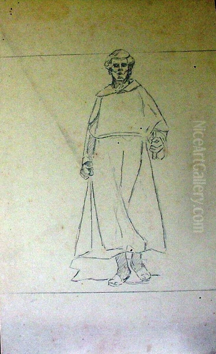 Jornada dos Martires - Figura de Padre (Estudo) Oil Painting by unknown