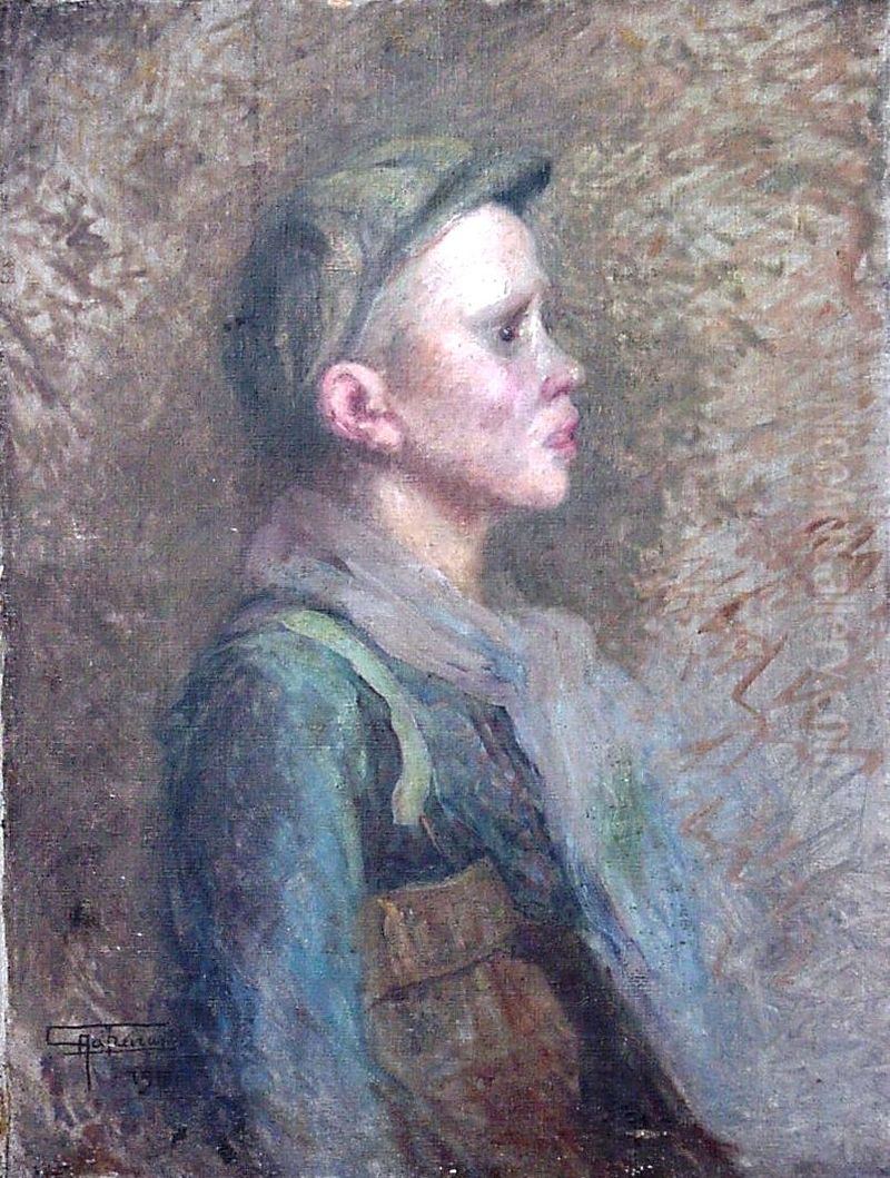 Young Corsican Oil Painting by Antonio Parreiras