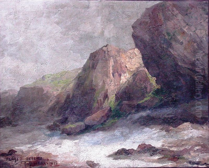 Plage Deserte Oil Painting by Antonio Parreiras