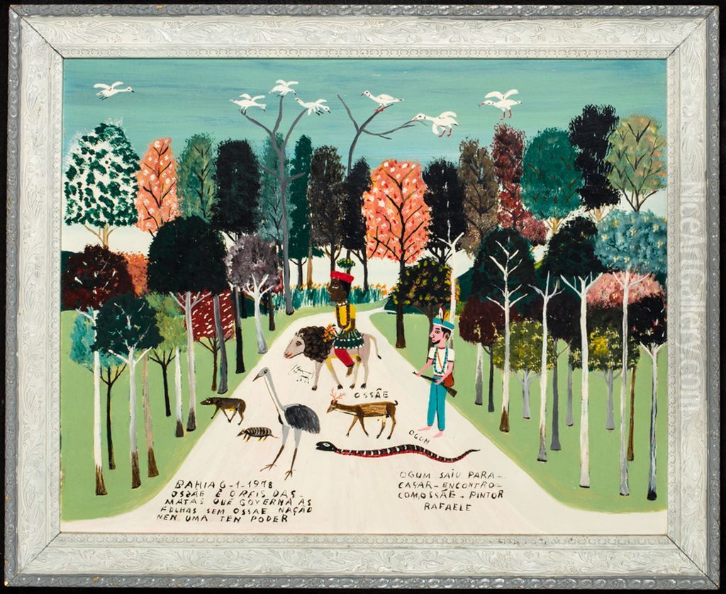 Ossae e Ogun na Floresta Oil Painting by unknown
