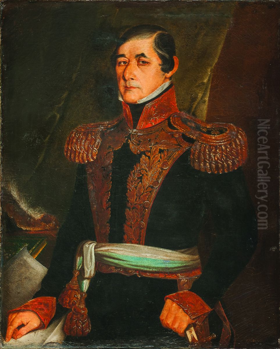 Retrato del General Fructuoso Rivera Oil Painting by Juan Manuel Blanes