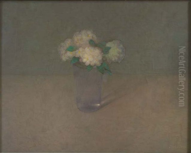 Stilleven met appelbloesem Oil Painting by Jan Mankes