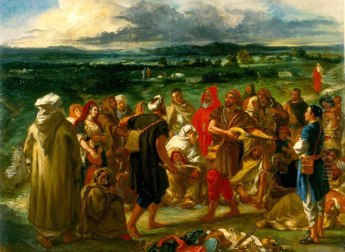Comediens ou bouffons arabes Oil Painting by Eugene Delacroix