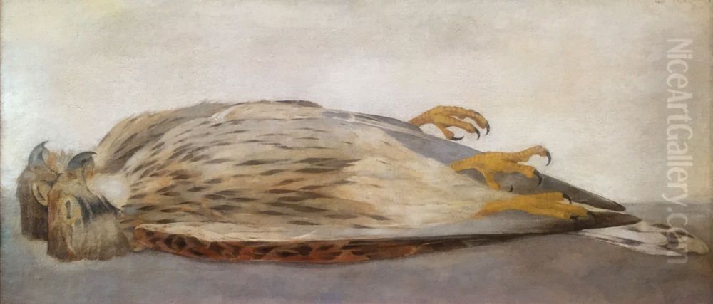 Twee dode torenvalken Oil Painting by Jan Mankes
