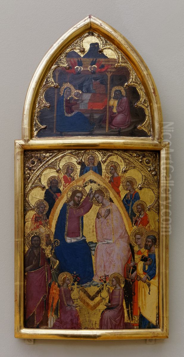 La Nativite et le couronnement de la Vierge Oil Painting by Jacopo di Cione