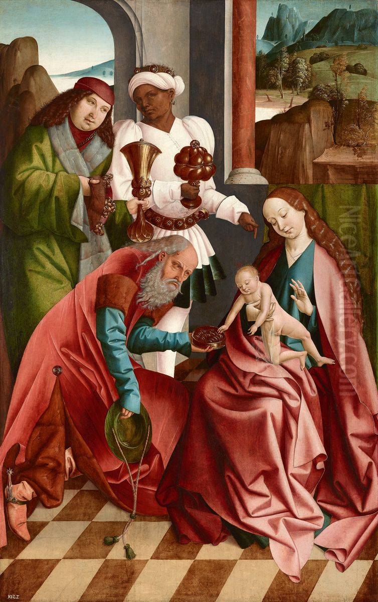 Anbetung der Heiligen Drei Konige Oil Painting by Rueland Frueauf the Elder