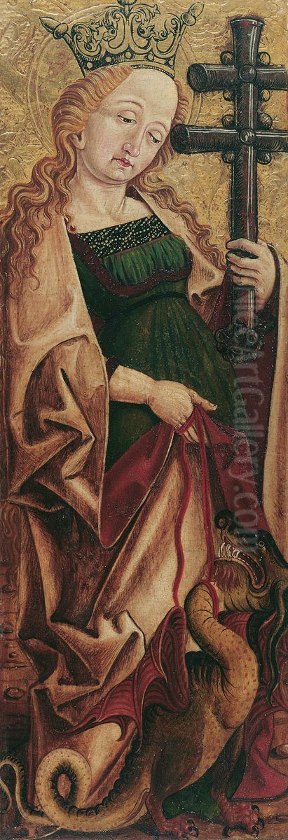 Hl. Margarete (Innenseite) und Hl. Panthaleon (Aussenseite) Oil Painting by Friedrich Pacher