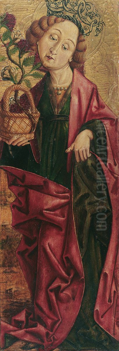 Hl. Dorothea (Innenseite) und Hl. Alexius (Aussenseite) Oil Painting by Friedrich Pacher