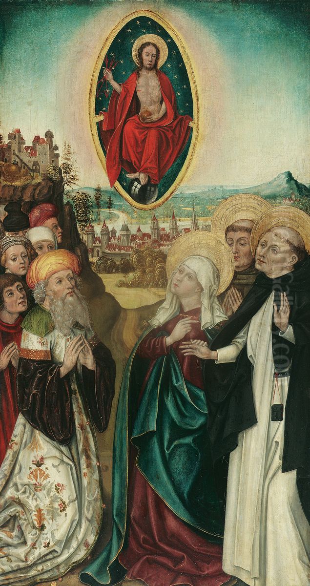 Vision des hl. Dominikus von Christus mit den drei Lanzen Oil Painting by Master of the Schotten Altarpiece
