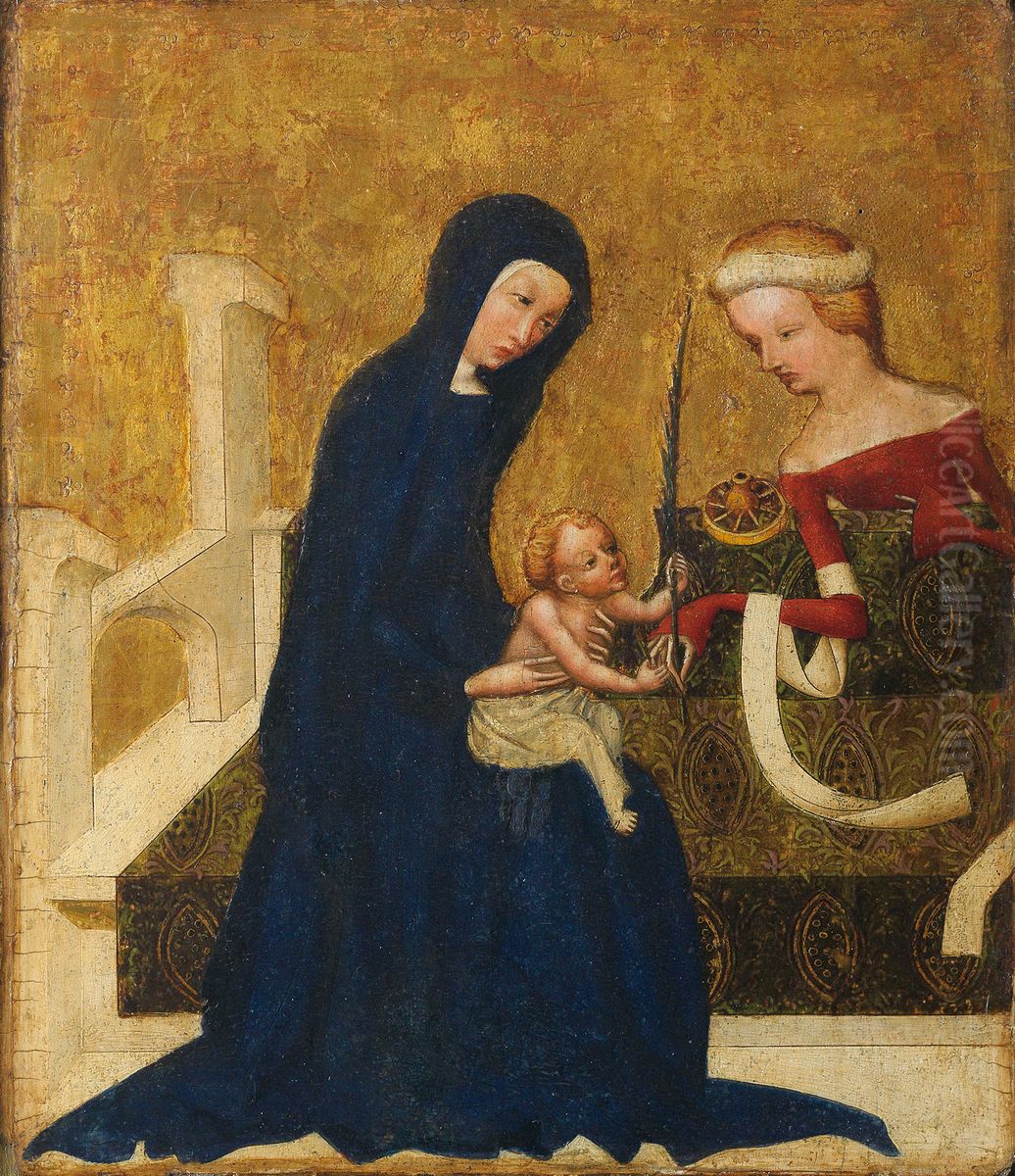 Mystische Vermahlung der hl. Katharina Oil Painting by Master of Heiligenkreuz Abbey