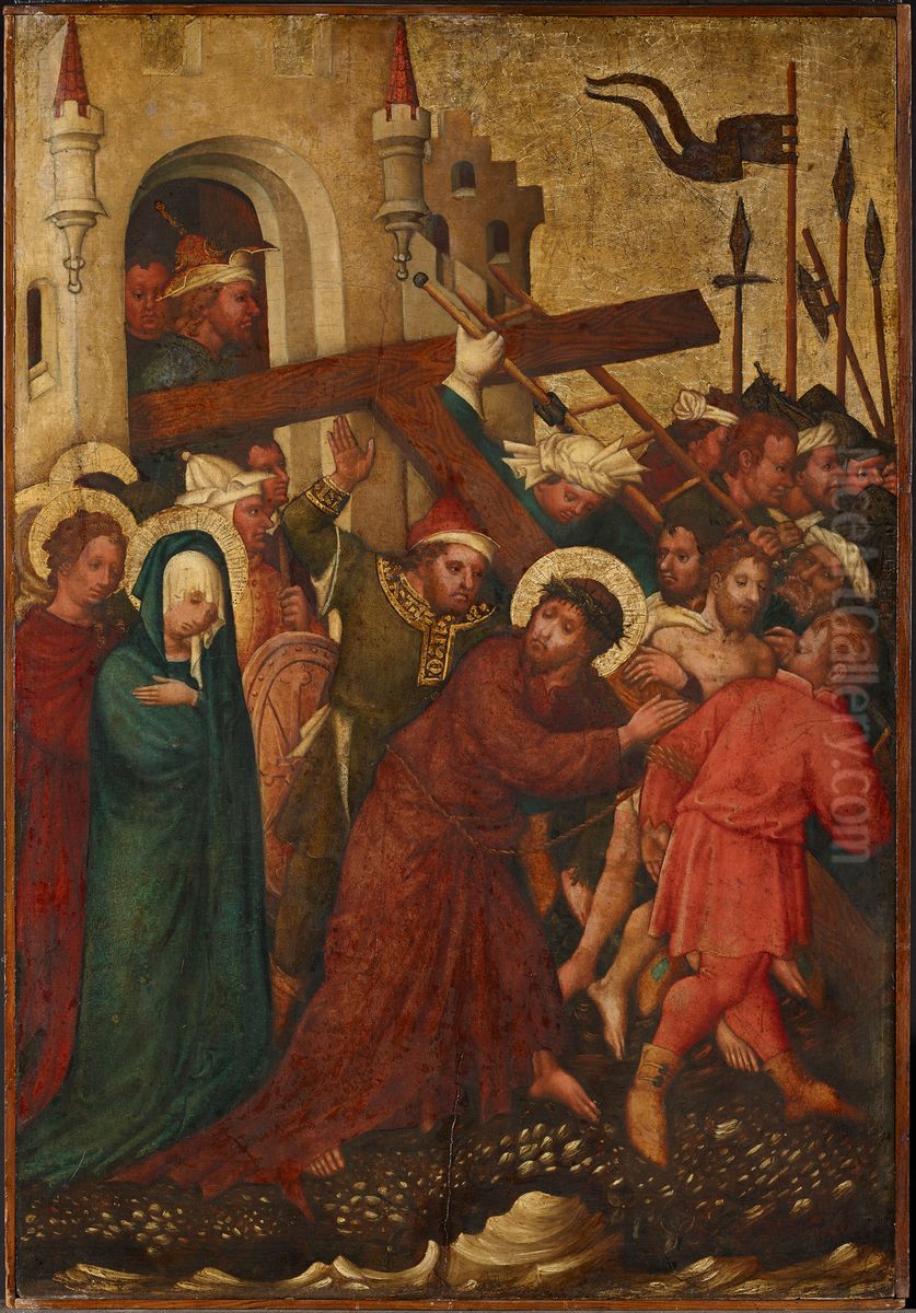 Carrying the cross of Christ Oil Painting by Master of the Saint Lambrecht Votive Altarpiece