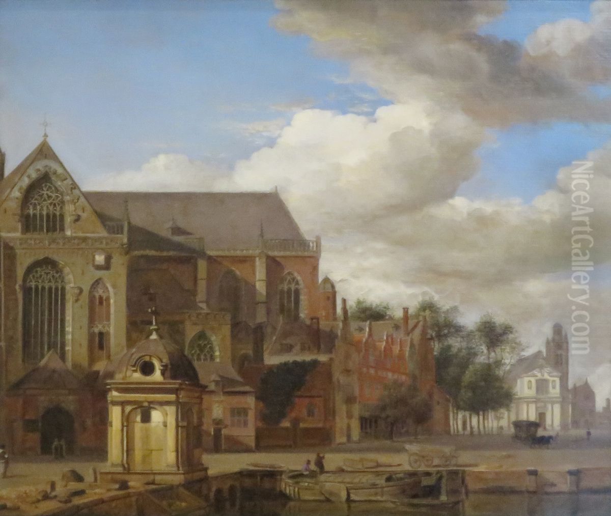 Townscape Oil Painting by Jan Van Der Heyden