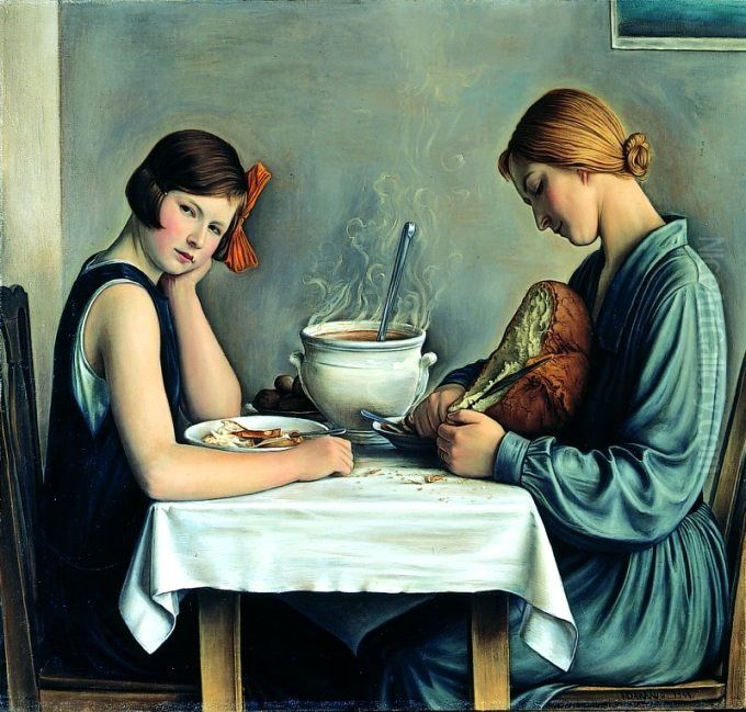 The Bread Cutter Oil Painting by Francois Barraud