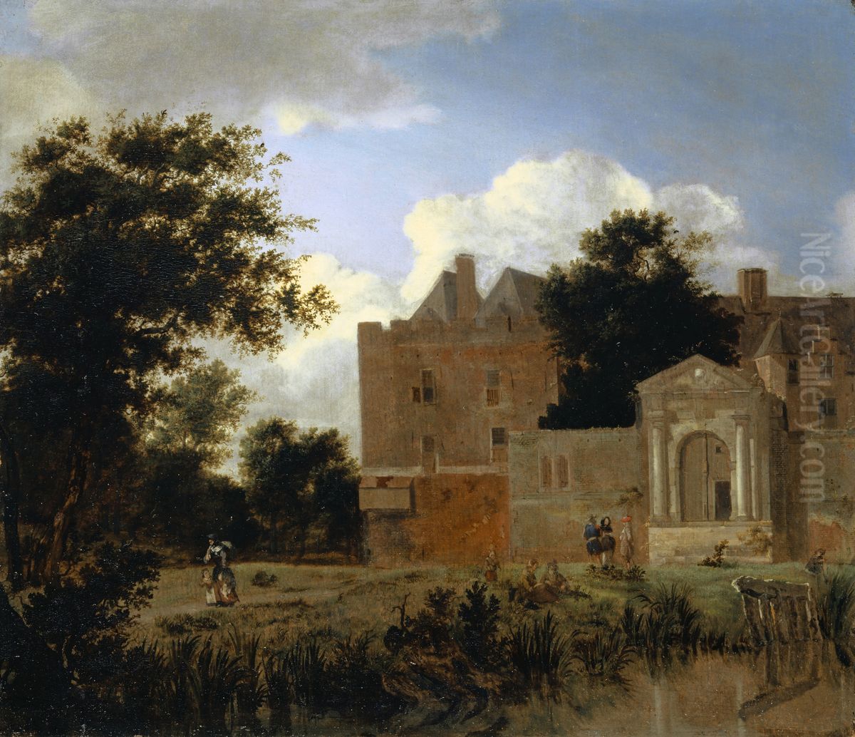 Castle Nijenrode Oil Painting by Jan Van Der Heyden