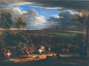 Vue de la marche de l'armee du roi sur Courtray, 18 juillet 1667