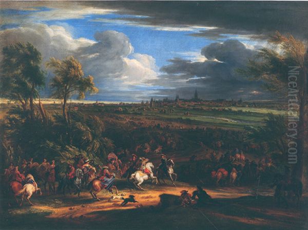 Siege of Courtrai during the War of Devolution Oil Painting by Adam Frans van der Meulen