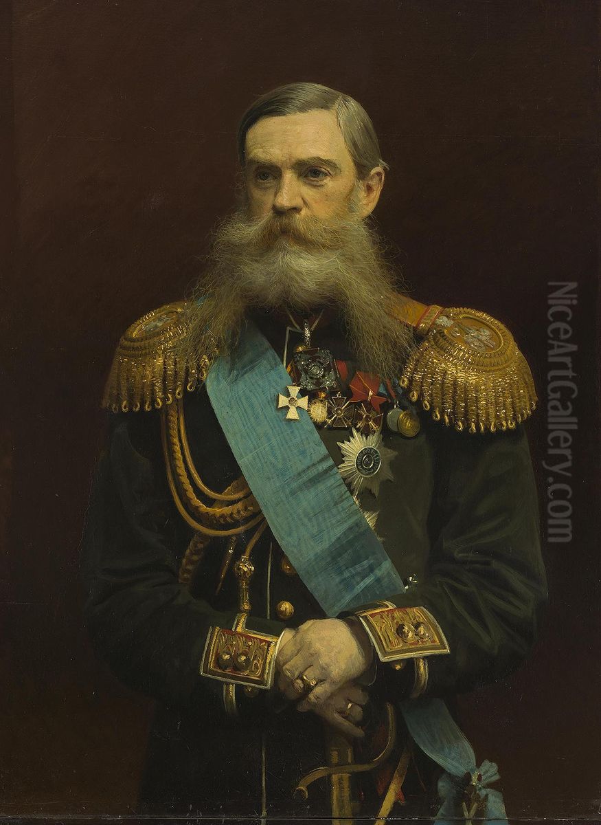 Portrait of Count Frederick Maurice van Heiden (Feodor Loginovich Geiden) Oil Painting by Ivan Kramskoi