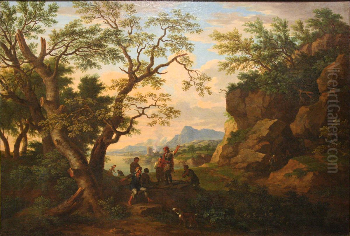 Paysage avec des bandits Oil Painting by Jacob De Heusch