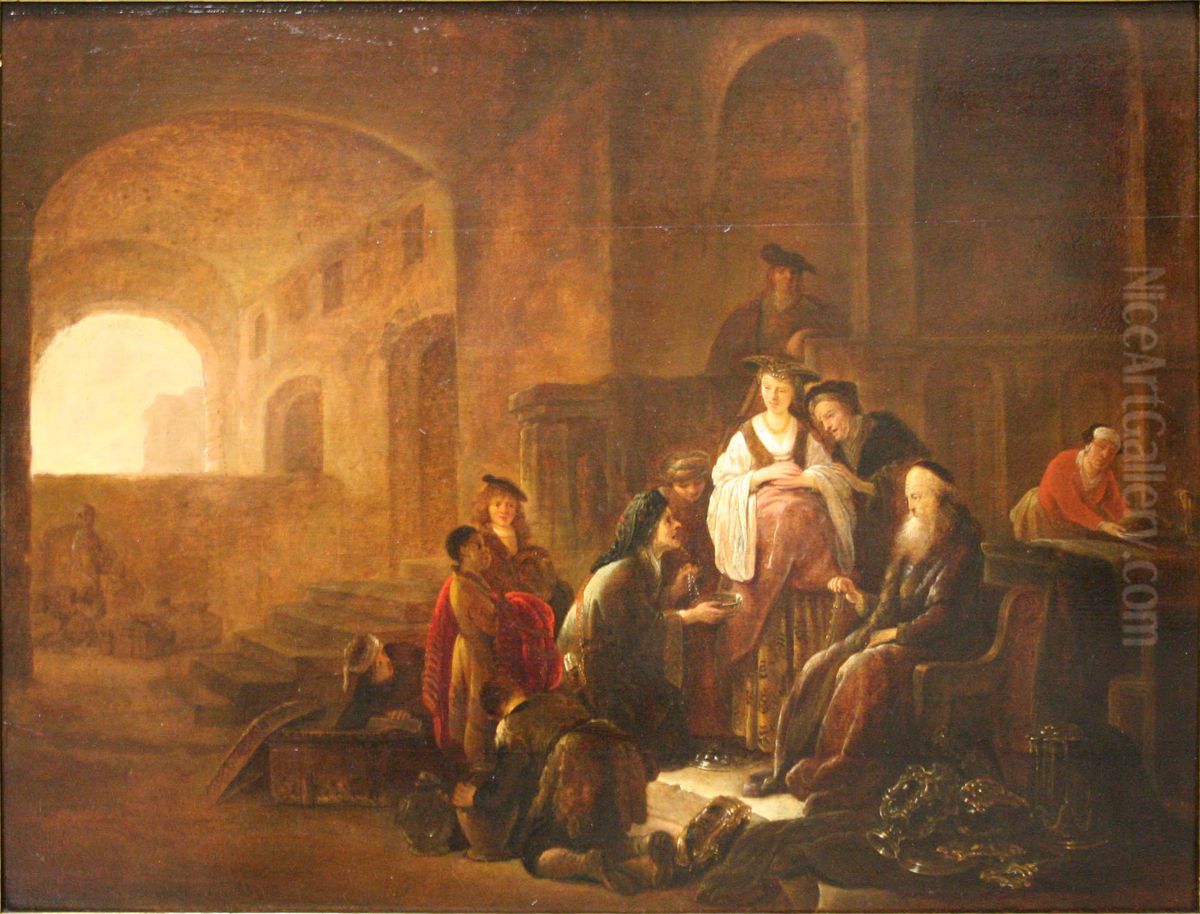 Scene de l'ancien testament. Oil Painting by Jacob Willemsz de Wet